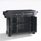 Alexandria Granite Top Full Size Kitchen Island/Cart - Black & Black Granite