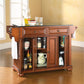 Alexandria Granite Top Full Size Kitchen Island/Cart - Cherry & Black Granite