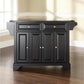 Lafayette Granite Top Full Size Kitchen Island/Cart - Black & Black Granite