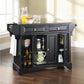 Lafayette Granite Top Full Size Kitchen Island/Cart - Black & Black Granite