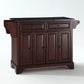 Lafayette Granite Top Full Size Kitchen Island/Cart - Mahogany & Black Granite