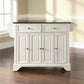 Lafayette Granite Top Full Size Kitchen Island/Cart - White & Black Granite