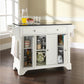 Lafayette Granite Top Full Size Kitchen Island/Cart - White & Black Granite