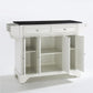 Lafayette Granite Top Full Size Kitchen Island/Cart - White & Black Granite