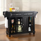 Cambridge Granite Top Full Size Kitchen Island/Cart - Black & Black Granite