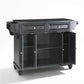 Cambridge Granite Top Full Size Kitchen Island/Cart - Black & Black Granite