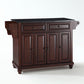 Cambridge Granite Top Full Size Kitchen Island/Cart - Mahogany & Black Granite