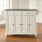 Cambridge Granite Top Full Size Kitchen Island/Cart - White & Black Granite