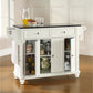 Cambridge Granite Top Full Size Kitchen Island/Cart - White & Black Granite