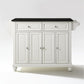 Cambridge Granite Top Full Size Kitchen Island/Cart - White & Black Granite