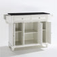 Cambridge Granite Top Full Size Kitchen Island/Cart - White & Black Granite