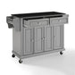 Full Size Granite Top Kitchen Cart - Gray & Black Granite