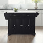 Alexandria Granite Top Full Size Kitchen Island/Cart - Black & White Granite