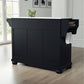 Alexandria Granite Top Full Size Kitchen Island/Cart - Black & White Granite