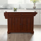 Alexandria Granite Top Full Size Kitchen Island/Cart - Mahogany & White Granite