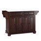 Alexandria Granite Top Full Size Kitchen Island/Cart - Mahogany & White Granite