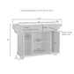 Alexandria Granite Top Full Size Kitchen Island/Cart - Mahogany & White Granite