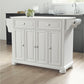 Alexandria Granite Top Full Size Kitchen Island/Cart - White & White Granite