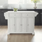 Alexandria Granite Top Full Size Kitchen Island/Cart - White & White Granite