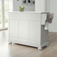 Alexandria Granite Top Full Size Kitchen Island/Cart - White & White Granite