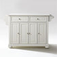 Alexandria Granite Top Full Size Kitchen Island/Cart - White & White Granite