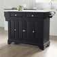 Lafayette Granite Top Full Size Kitchen Island/Cart - Black & White Granite