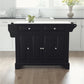 Lafayette Granite Top Full Size Kitchen Island/Cart - Black & White Granite