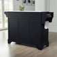 Lafayette Granite Top Full Size Kitchen Island/Cart - Black & White Granite