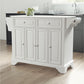 Lafayette Granite Top Full Size Kitchen Island/Cart - White & White Granite