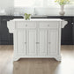 Lafayette Granite Top Full Size Kitchen Island/Cart - White & White Granite