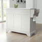 Lafayette Granite Top Full Size Kitchen Island/Cart - White & White Granite