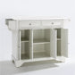 Lafayette Granite Top Full Size Kitchen Island/Cart - White & White Granite