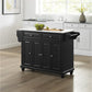 Cambridge Granite Top Full Size Kitchen Island/Cart - Black & White Granite