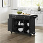 Cambridge Granite Top Full Size Kitchen Island/Cart - Black & White Granite