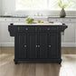 Cambridge Granite Top Full Size Kitchen Island/Cart - Black & White Granite