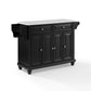 Cambridge Granite Top Full Size Kitchen Island/Cart - Black & White Granite