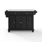 Cambridge Granite Top Full Size Kitchen Island/Cart - Black & White Granite