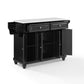 Cambridge Granite Top Full Size Kitchen Island/Cart - Black & White Granite