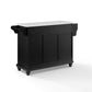 Cambridge Granite Top Full Size Kitchen Island/Cart - Black & White Granite