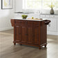 Cambridge Granite Top Full Size Kitchen Island/Cart - Mahogany & White Granite