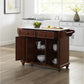 Cambridge Granite Top Full Size Kitchen Island/Cart - Mahogany & White Granite