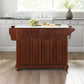 Cambridge Granite Top Full Size Kitchen Island/Cart - Mahogany & White Granite