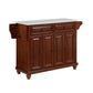 Cambridge Granite Top Full Size Kitchen Island/Cart - Mahogany & White Granite