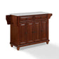 Cambridge Granite Top Full Size Kitchen Island/Cart - Mahogany & White Granite