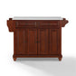 Cambridge Granite Top Full Size Kitchen Island/Cart - Mahogany & White Granite