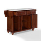 Cambridge Granite Top Full Size Kitchen Island/Cart - Mahogany & White Granite