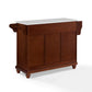 Cambridge Granite Top Full Size Kitchen Island/Cart - Mahogany & White Granite