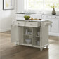 Cambridge Granite Top Full Size Kitchen Island/Cart - White & White Granite