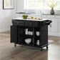 Full Size Granite Top Kitchen Cart - Black & White Granite