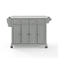 Full Size Granite Top Kitchen Cart - Gray & White Granite